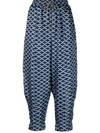 ODEEH SCALLOPED-PRINT HARAM TROUSERS