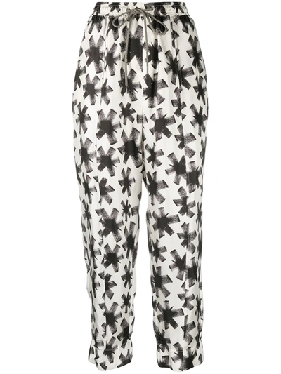Odeeh Abstract-print Harem Trousers In Neutrals
