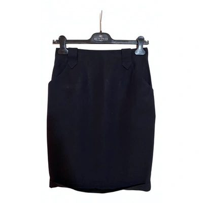 Pre-owned Basile Wool Skirt In Blue