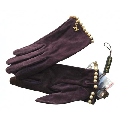Pre-owned Louis Vuitton Gloves In Purple