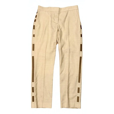 Pre-owned Burberry Wool Trousers In Beige