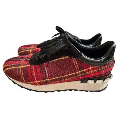 Pre-owned Casadei Tweed Trainers In Red