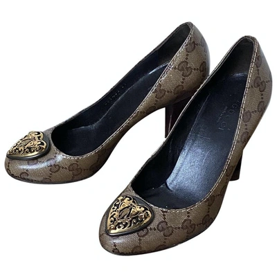 Pre-owned Gucci Cloth Heels In Brown
