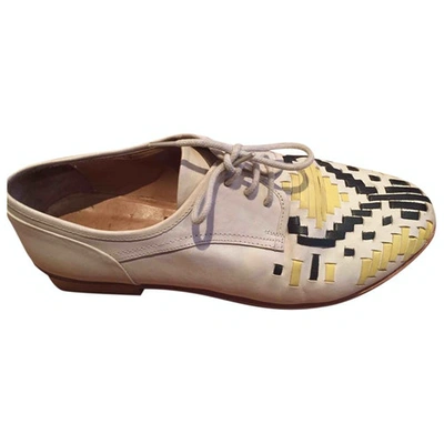 Pre-owned Thakoon Addition Leather Flats In White