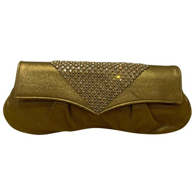Pre-owned Gina Leather Clutch Bag In Metallic