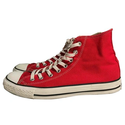 Pre-owned Converse Cloth Trainers In Red