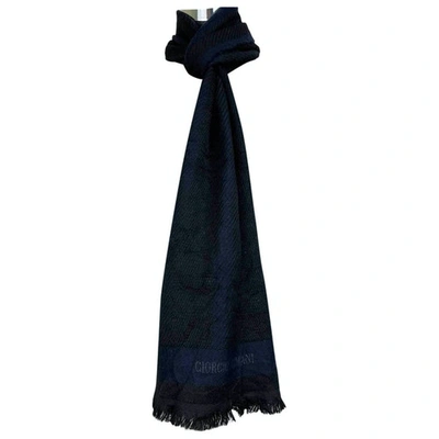 Pre-owned Giorgio Armani Wool Scarf In Navy