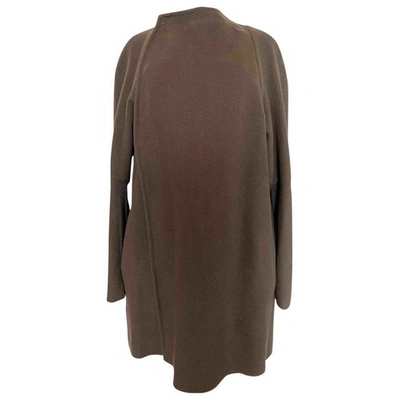 Pre-owned Rick Owens Cashmere Coat In Khaki