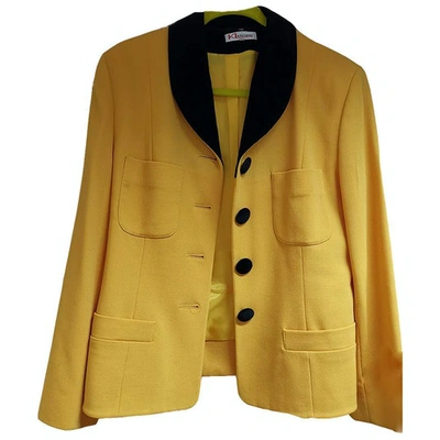 Pre-owned Karl Lagerfeld Wool Blazer In Yellow