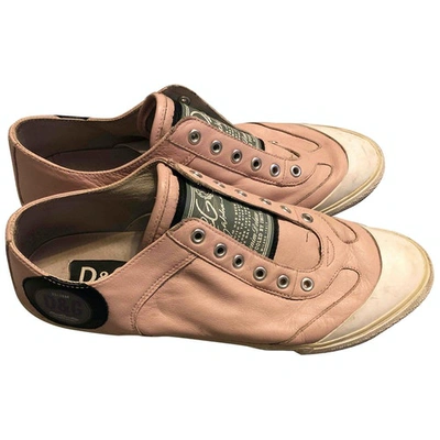 Pre-owned D&g Leather Trainers In Pink