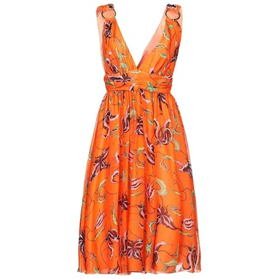 Pre-owned Fausto Puglisi Silk Dress In Orange