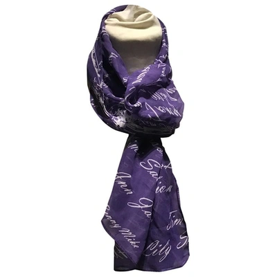 Pre-owned Basile Scarf In Blue