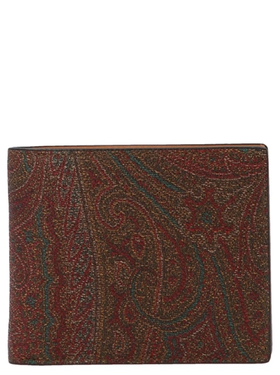 Etro Mens Multicolor Wallet In Burgundy