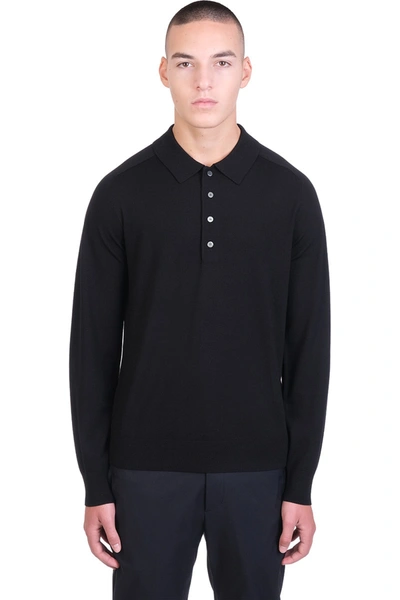 Theory Polo In Black Wool