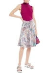 Rabanne Draped Printed Lamé Skirt In Silver