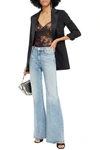 Rabanne Lace-trimmed Floral-print Satin Camisole In Black