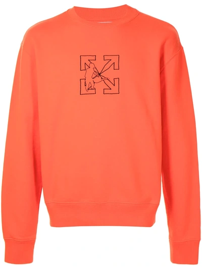 Off white sweatshirt orange hot sale