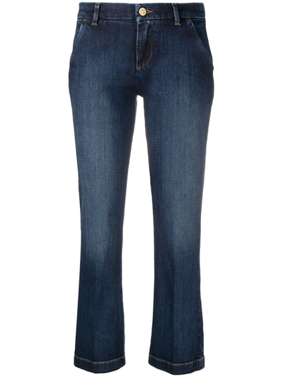 7 For All Mankind Mid-rise Cropped Jeans In Blue