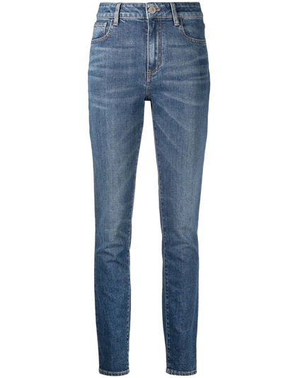 Attico High-waist Slim-fit Jeans In Blue