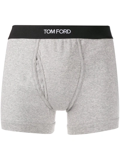 Tom Ford Logo Waist Boxers In Gray