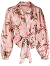 ALBERTA FERRETTI FLORAL PRINT SILK BLOUSE