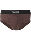 Tom Ford Logo-waistband Boxers In Brown