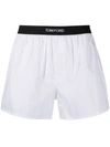 Tom Ford White Crewneck T-shirt With Tf Embroidery In Lyocell And Cotton Blend Man In White