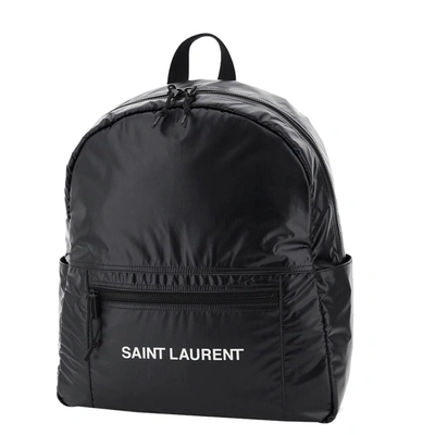 Pre-owned Saint Laurent Black Nylon Nuxx Logo Backpack Bag