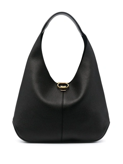 Ferragamo Small Gancini Hobo Bag In Black