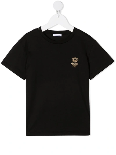 Dolce & Gabbana Kids' Logo Print Short-sleeved T-shirt In Black