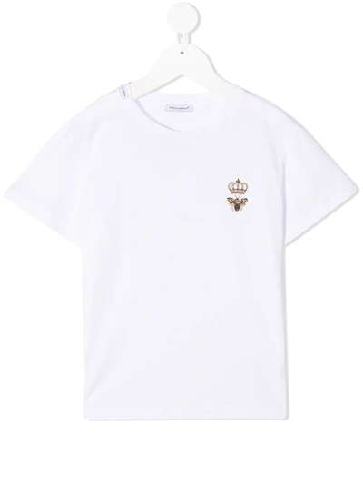 Dolce & Gabbana Kids' Logo Print Short-sleeved T-shirt In White