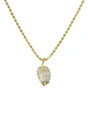Anita Ko Beaded Chain Palm Leaf Necklace In Gold