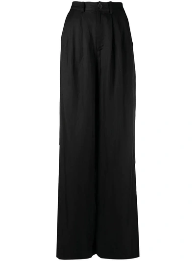 Anine Bing Carla Wide-leg Long Trousers In Black