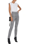BALMAIN PRINCE OF WALES CHECKED HIGH-RISE SKINNY JEANS,3074457345623439176