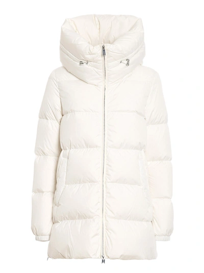 Add White Quilted Longuette Puffer Jacket