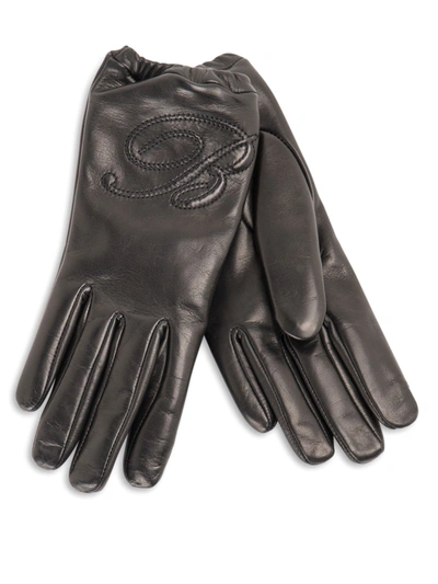 Blumarine Black Leather Gloves