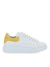 Alexander Mcqueen White And Yellow Printed Suede Classic Sneakers In White