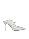 MALONE SOULIERS MAUREEN 85 LACE AND LEATHER MULES,MAUREEN8552 -WHITEWHITE