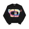 GCDS MACRO TIE DYE SWEATSHIRT,CC94M021041 BLACK Black