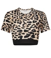 PACO RABANNE LEOPARD-PRINT STRETCH-JERSEY CROP TOP,P00519519