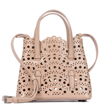 Alaïa Le Mina 16 Vienne Wave Leather Tote Bag In Sable