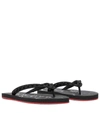Christian Louboutin Loubi Donna Spike Red Sole Flip Flops In Black