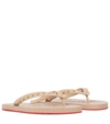 Christian Louboutin 10mm Loubi Flip Rubber Thong Sandals In Beige
