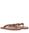 Christian Louboutin 10mm Loubi Flip Rubber Thong Sandals In Camel