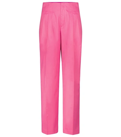Rotate Birger Christensen Janis High-waist Tapered-fit Trousers In Pink