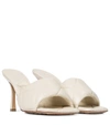 Bottega Veneta Rubber Lido Debossed Leather Mules In Neutrals