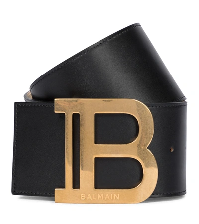 Balmain B-belt Leather Belt In Noir