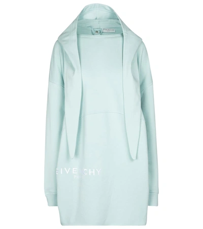 Givenchy Oversized Logo Hoodie Dress In Light Blue