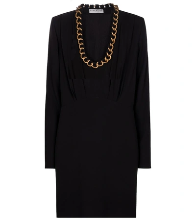 Givenchy Chain-embellished Crepe Mini Dress In Black