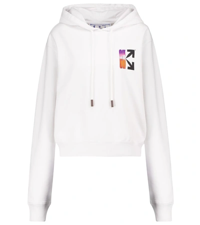 Off-white Arrow Logo Cotton Hoodie In White